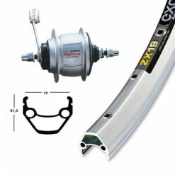 Shimano Roue Vélo Arrière 26x1.75 Frein Rétropédalage 8 Vitesses Nexus